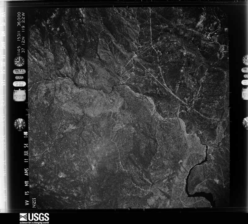 U.S. Geological Survey aerial photograph, 1954-07-11, scale 1:63000