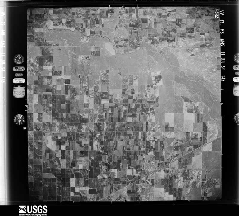 U.S. Geological Survey aerial photograph, 1954-07-11, scale 1:63000