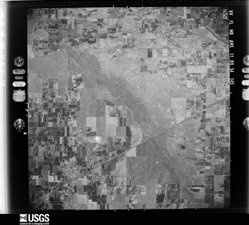 U.S. Geological Survey aerial photograph, 1954-07-11, scale 1:63000