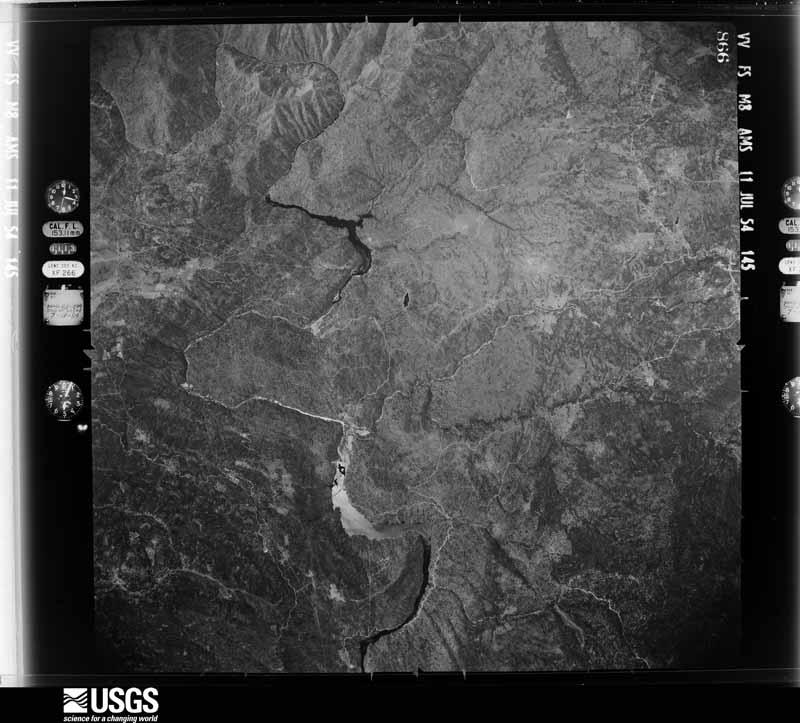 U.S. Geological Survey aerial photograph, 1954-07-11, scale 1:63000