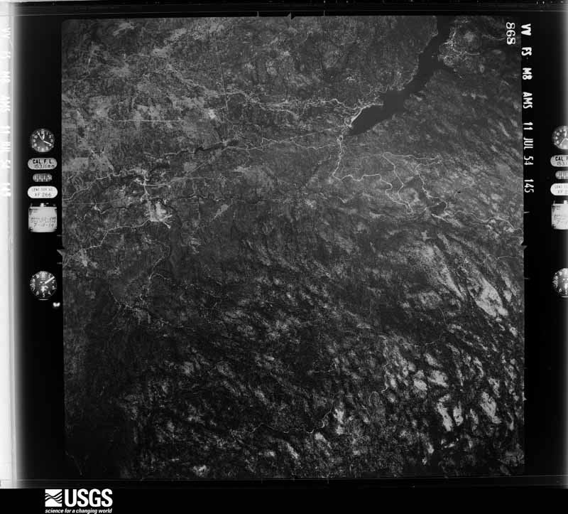 U.S. Geological Survey aerial photograph, 1954-07-11, scale 1:63000
