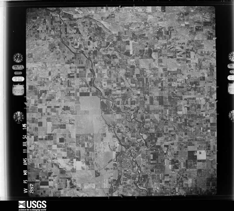 U.S. Geological Survey aerial photograph, 1954-07-11, scale 1:63000