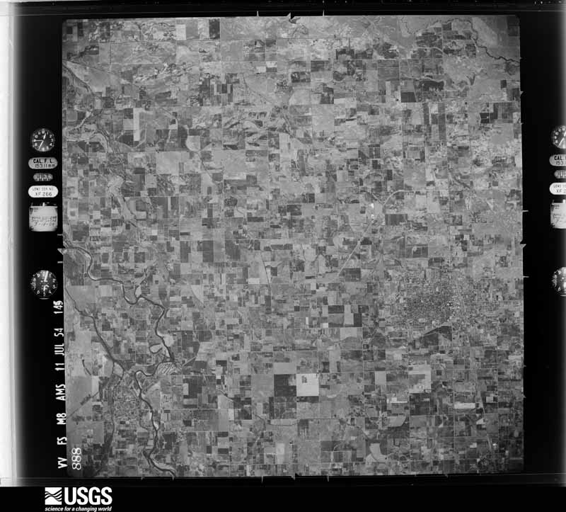 U.S. Geological Survey aerial photograph, 1954-07-11, scale 1:63000