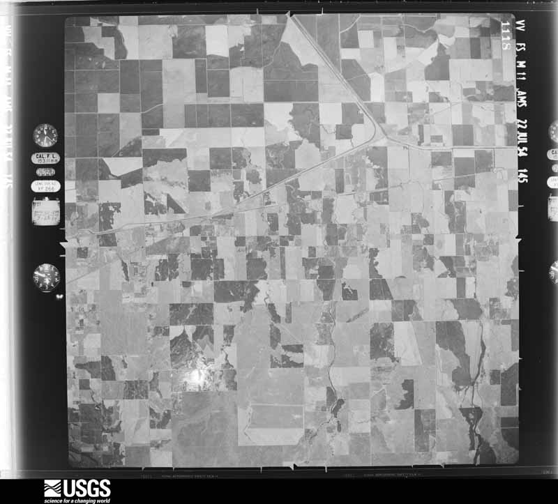 U.S. Geological Survey aerial photograph, 1954-07-22, scale 1:63000
