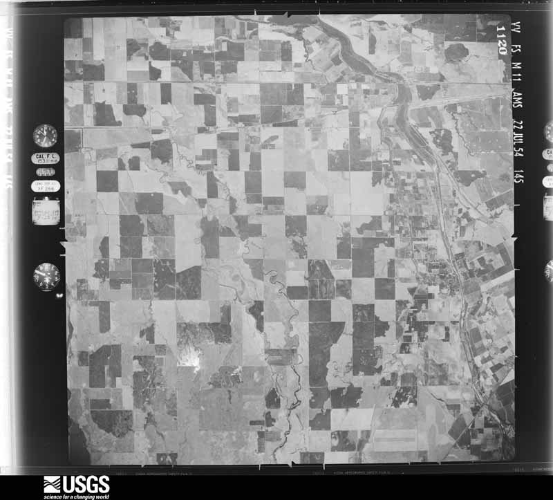 U.S. Geological Survey aerial photograph, 1954-07-22, scale 1:63000