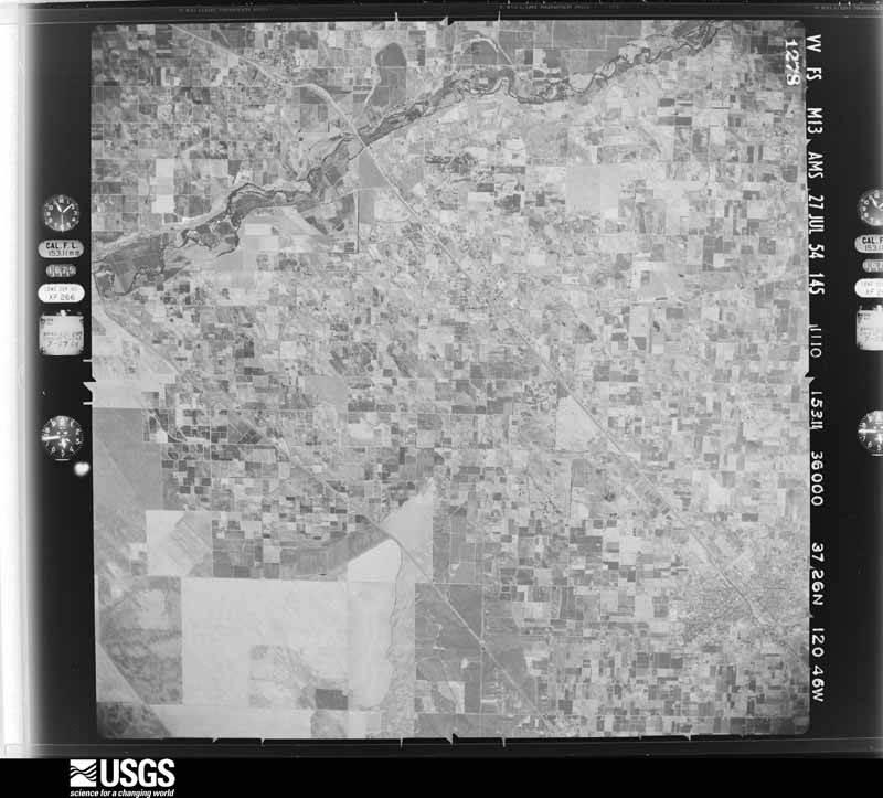 U.S. Geological Survey aerial photograph, 1954-07-27, scale 1:63000
