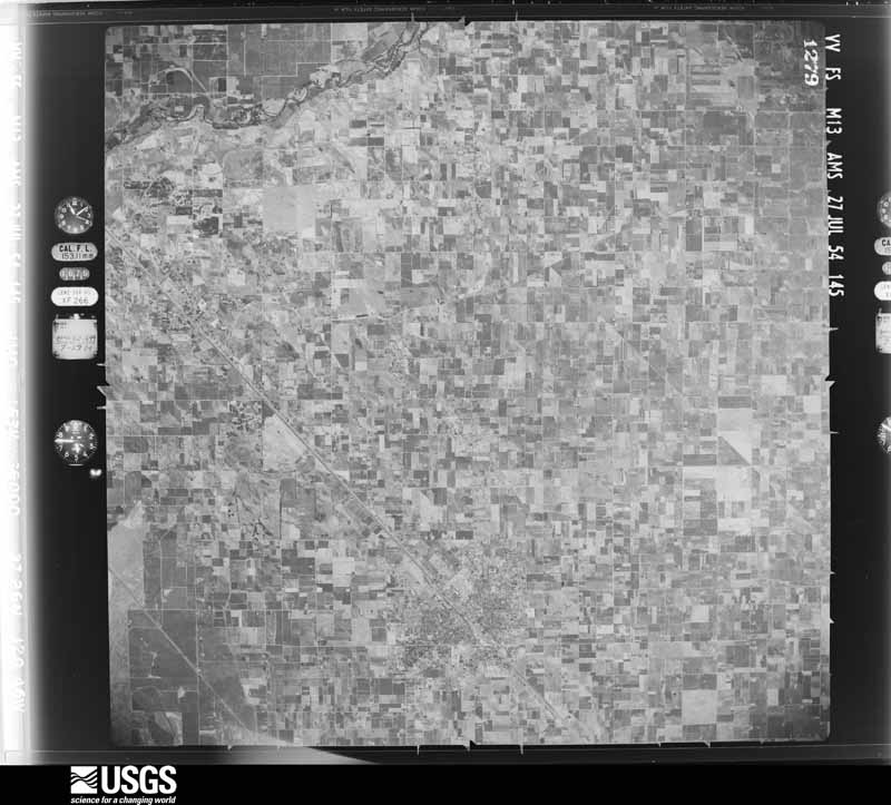 U.S. Geological Survey aerial photograph, 1954-07-27, scale 1:63000