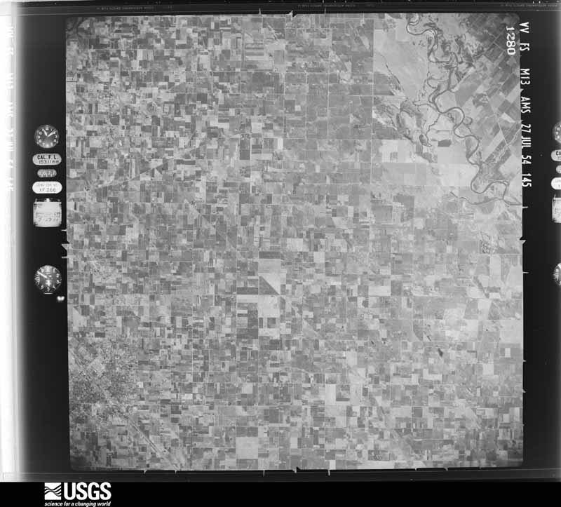 U.S. Geological Survey aerial photograph, 1954-07-27, scale 1:63000