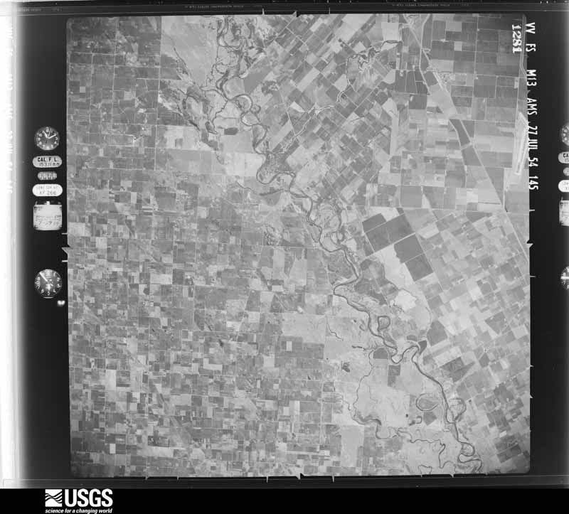 U.S. Geological Survey aerial photograph, 1954-07-27, scale 1:63000