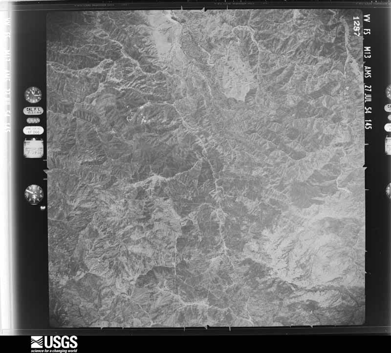 U.S. Geological Survey aerial photograph, 1954-07-27, scale 1:63000