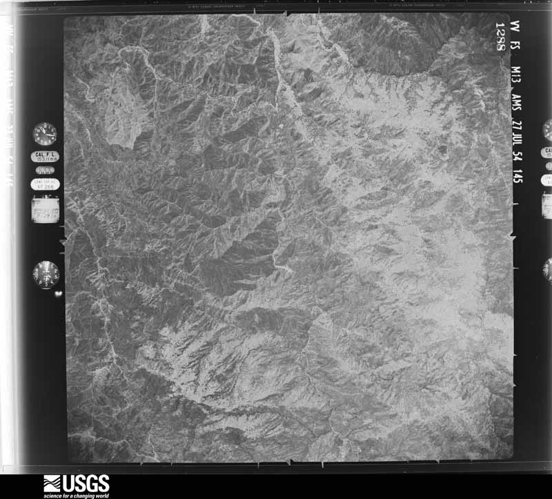 U.S. Geological Survey aerial photograph, 1954-07-27, scale 1:63000
