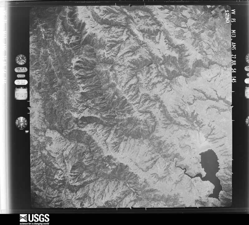 U.S. Geological Survey aerial photograph, 1954-07-27, scale 1:63000