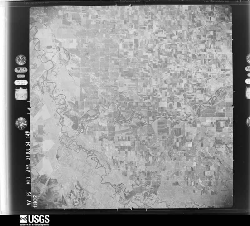 U.S. Geological Survey aerial photograph, 1954-07-27, scale 1:63000