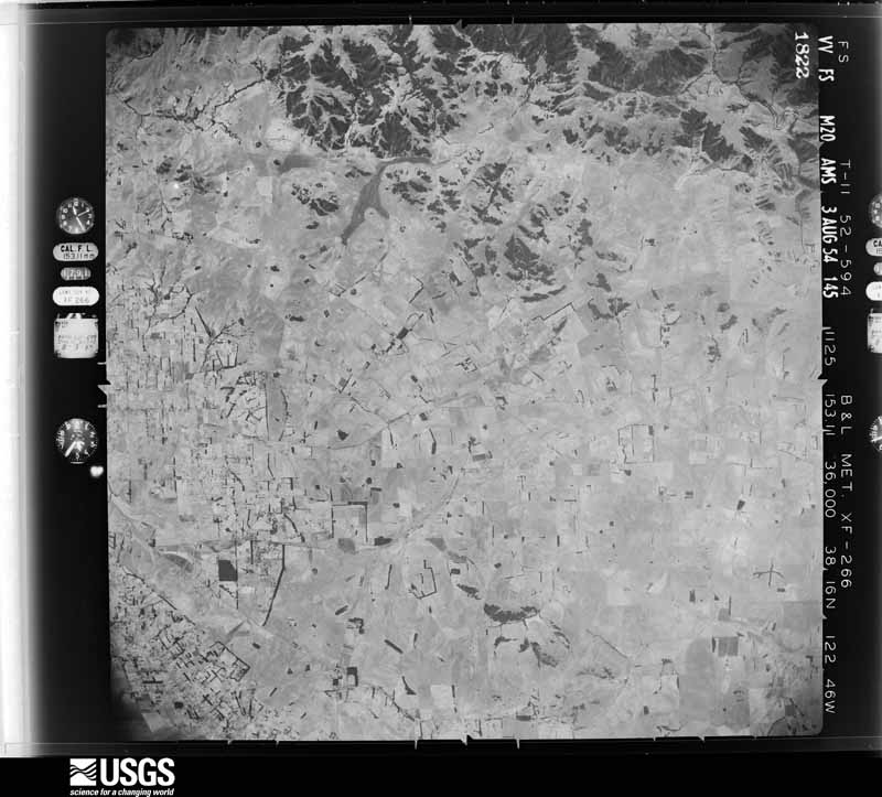 U.S. Geological Survey aerial photograph, 1954-08-03, scale 1:63000