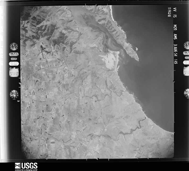 U.S. Geological Survey aerial photograph, 1954-08-03, scale 1:63000