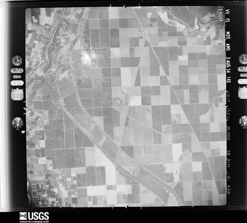 U.S. Geological Survey aerial photograph, 1954-08-03, scale 1:63000