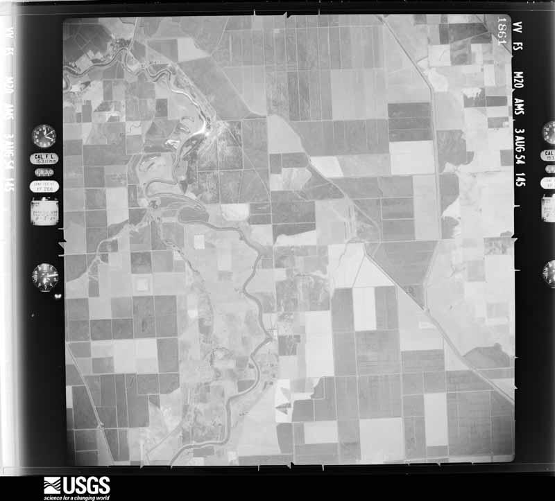 U.S. Geological Survey aerial photograph, 1954-08-03, scale 1:63000