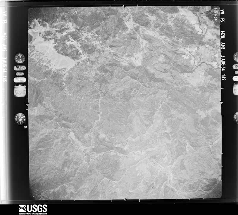 U.S. Geological Survey aerial photograph, 1954-08-03, scale 1:63000