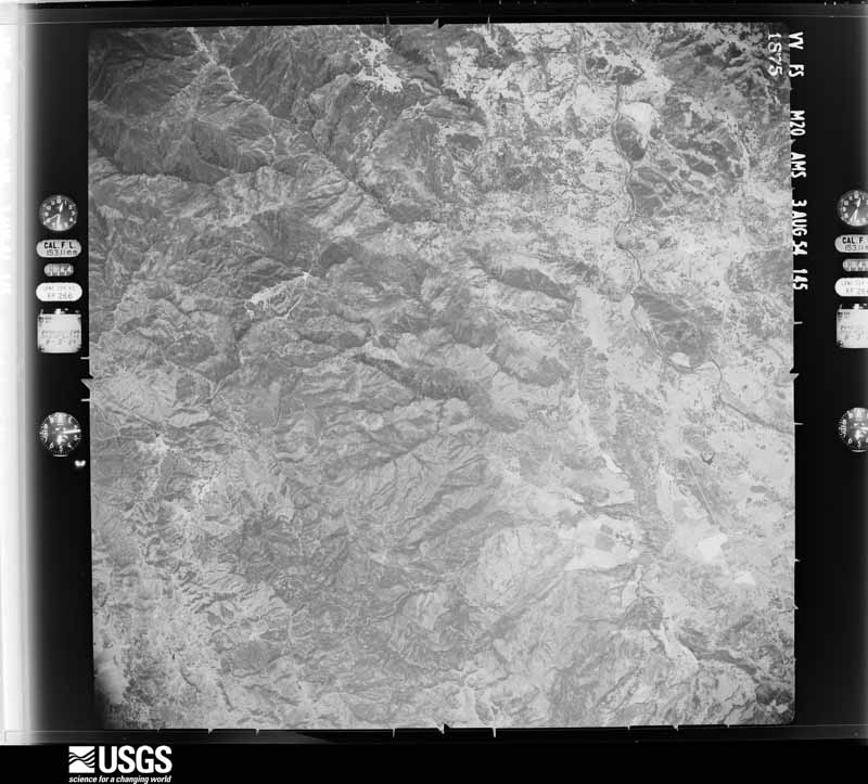 U.S. Geological Survey aerial photograph, 1954-08-03, scale 1:63000
