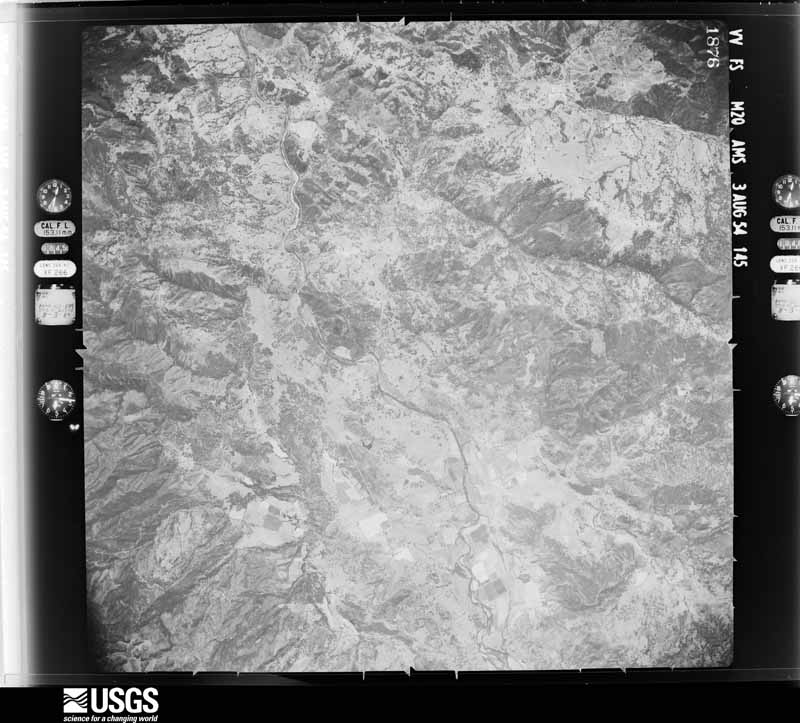 U.S. Geological Survey aerial photograph, 1954-08-03, scale 1:63000