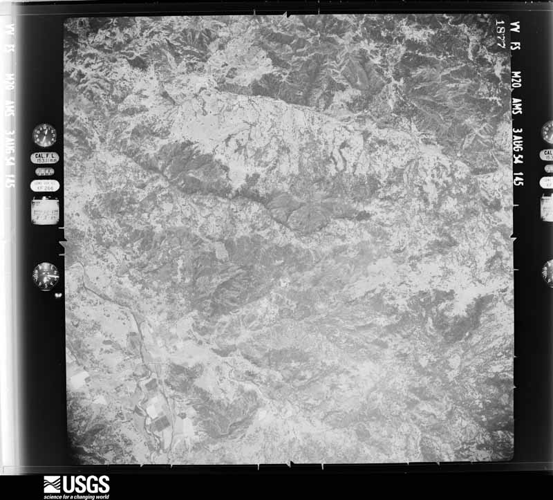 U.S. Geological Survey aerial photograph, 1954-08-03, scale 1:63000