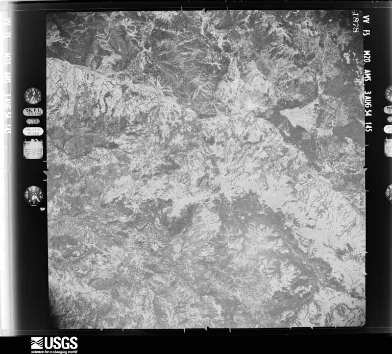 U.S. Geological Survey aerial photograph, 1954-08-03, scale 1:63000