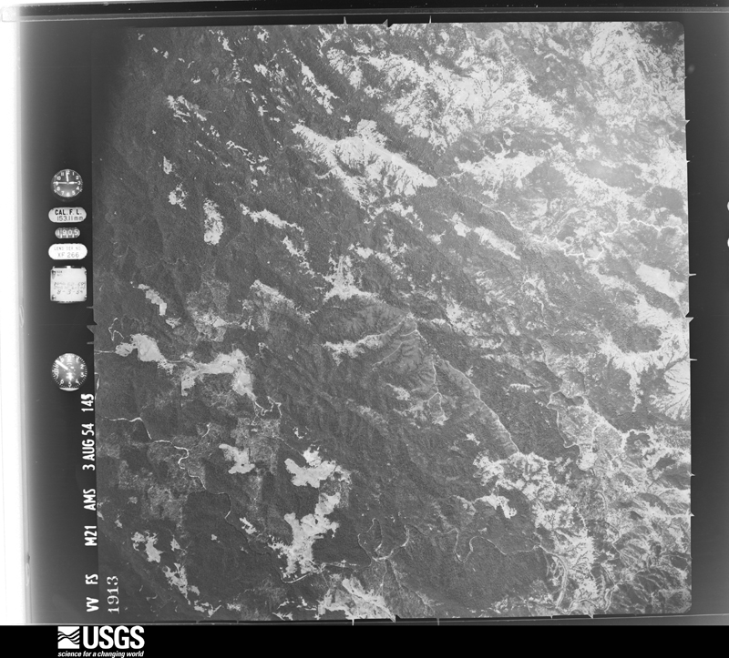 U.S. Geological Survey aerial photograph, 1954-08-03, scale 1:63000