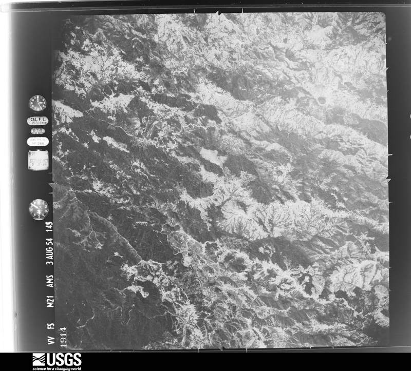 U.S. Geological Survey aerial photograph, 1954-08-03, scale 1:63000
