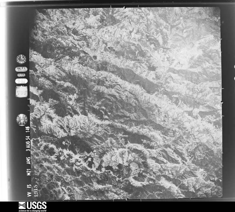 U.S. Geological Survey aerial photograph, 1954-08-03, scale 1:63000