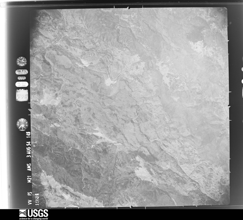 U.S. Geological Survey aerial photograph, 1954-08-03, scale 1:63000