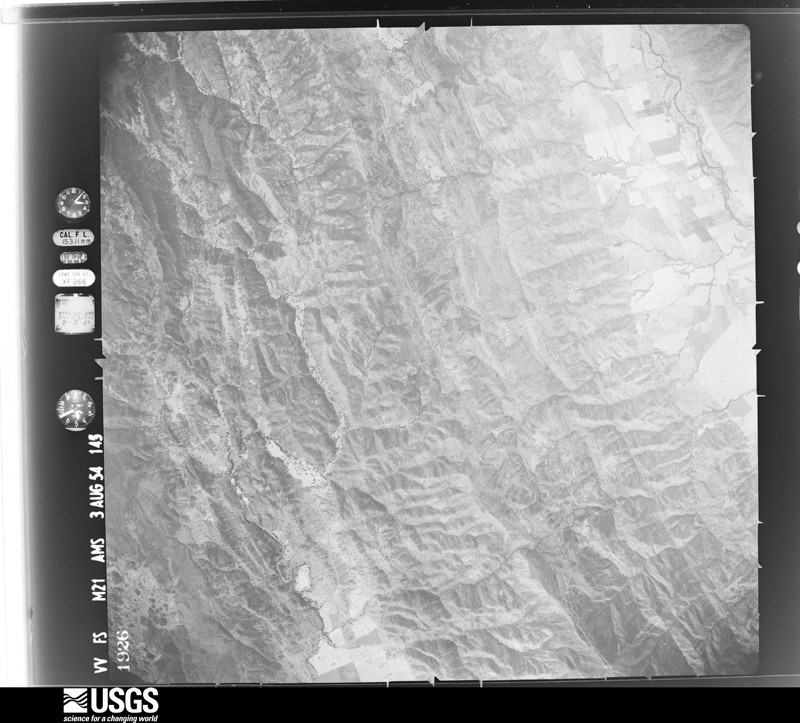 U.S. Geological Survey aerial photograph, 1954-08-03, scale 1:63000