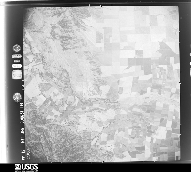 U.S. Geological Survey aerial photograph, 1954-08-03, scale 1:63000