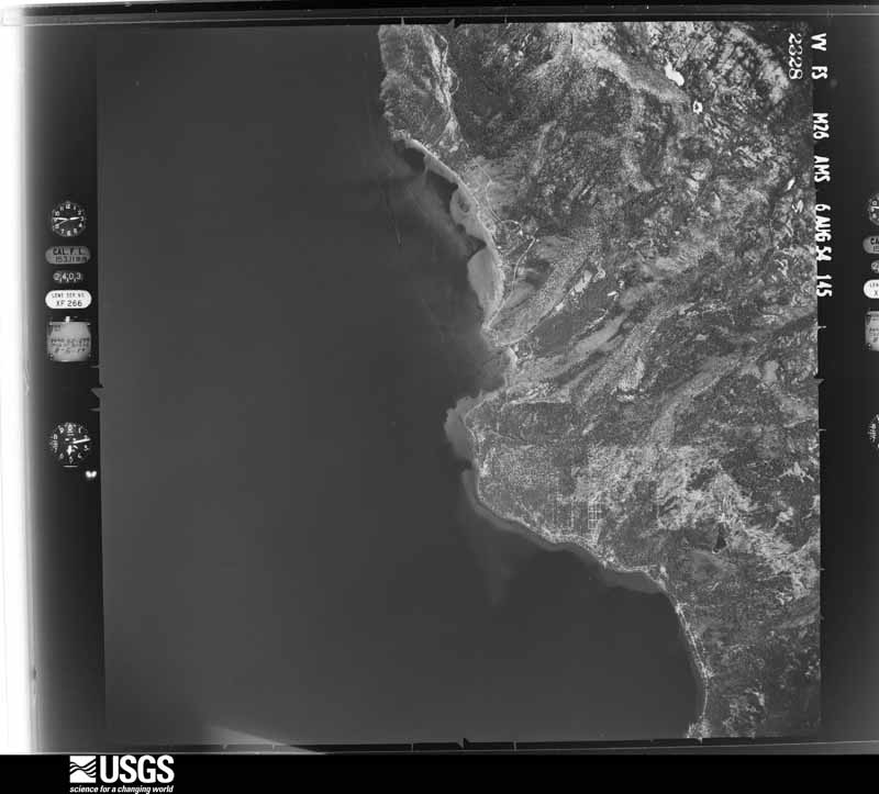 U.S. Geological Survey aerial photograph, 1954-08-06, scale 1:63000