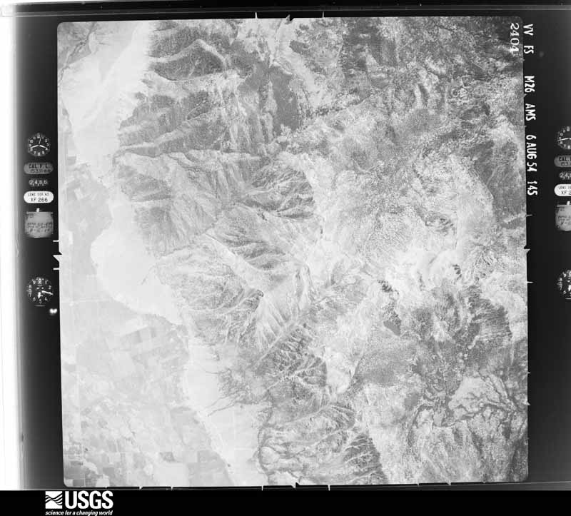 U.S. Geological Survey aerial photograph, 1954-08-06, scale 1:63000