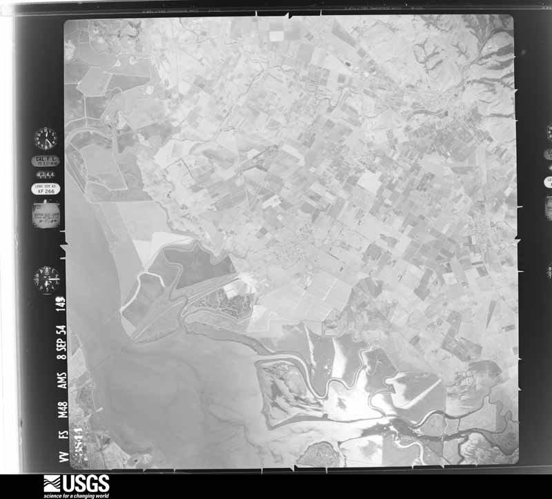 U.S. Geological Survey aerial photograph, 1954-09-08, scale 1:63000
