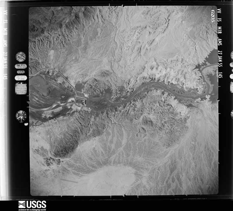 U.S. Geological Survey aerial photograph, 1955-01-27, scale 1:63000