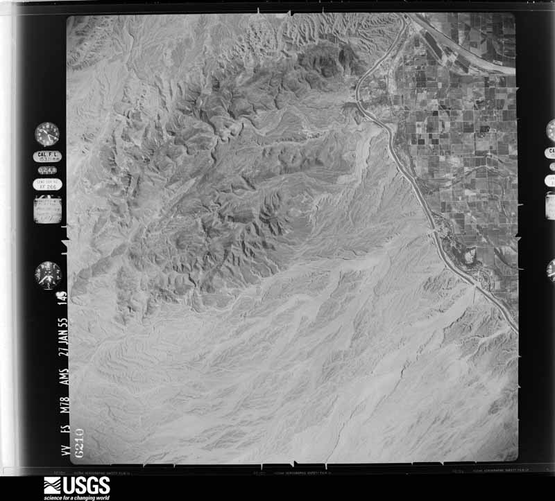 U.S. Geological Survey aerial photograph, 1955-01-27, scale 1:63000