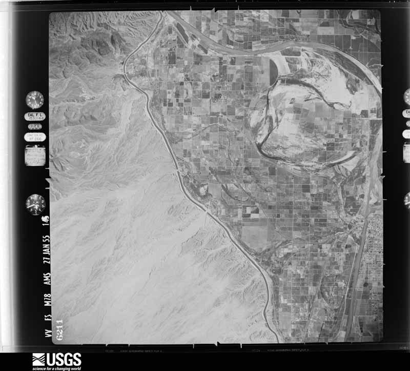 U.S. Geological Survey aerial photograph, 1955-01-27, scale 1:63000