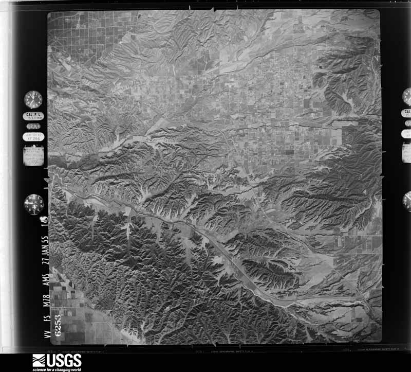 U.S. Geological Survey aerial photograph, 1955-01-27, scale 1:63000