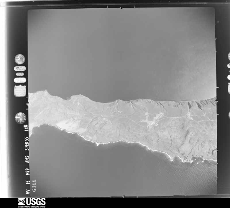 U.S. Geological Survey aerial photograph, 1955-02-03, scale 1:63000