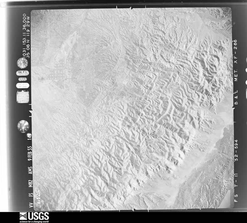 U.S. Geological Survey aerial photograph, 1955-02-09, scale 1:63000
