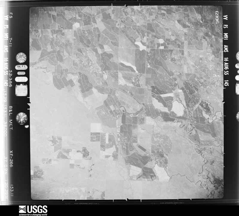 U.S. Geological Survey aerial photograph, 1955-08-16, scale 1:63000