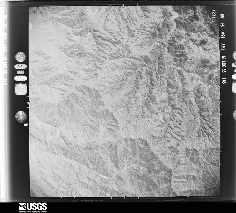 U.S. Geological Survey aerial photograph, 1955-08-16, scale 1:63000