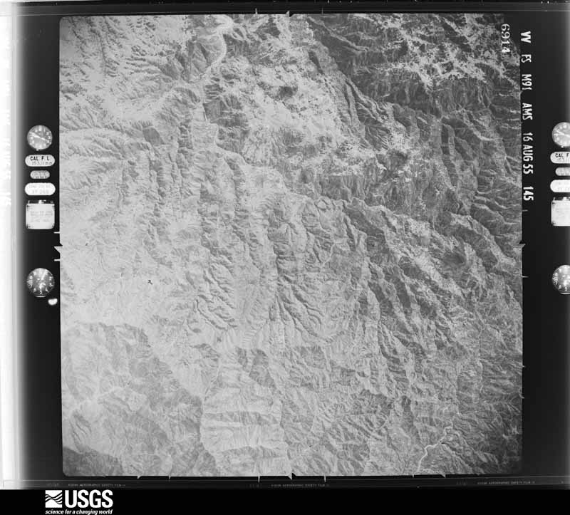 U.S. Geological Survey aerial photograph, 1955-08-16, scale 1:63000