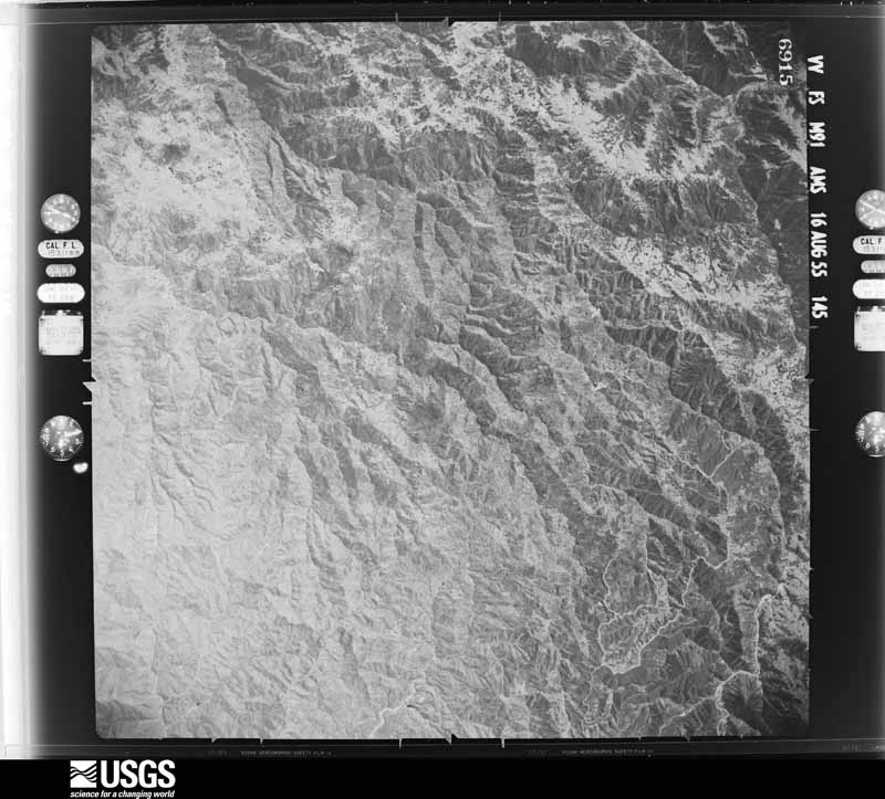 U.S. Geological Survey aerial photograph, 1955-08-16, scale 1:63000