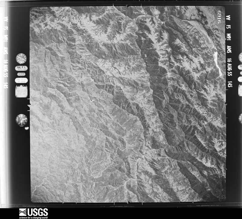 U.S. Geological Survey aerial photograph, 1955-08-16, scale 1:63000