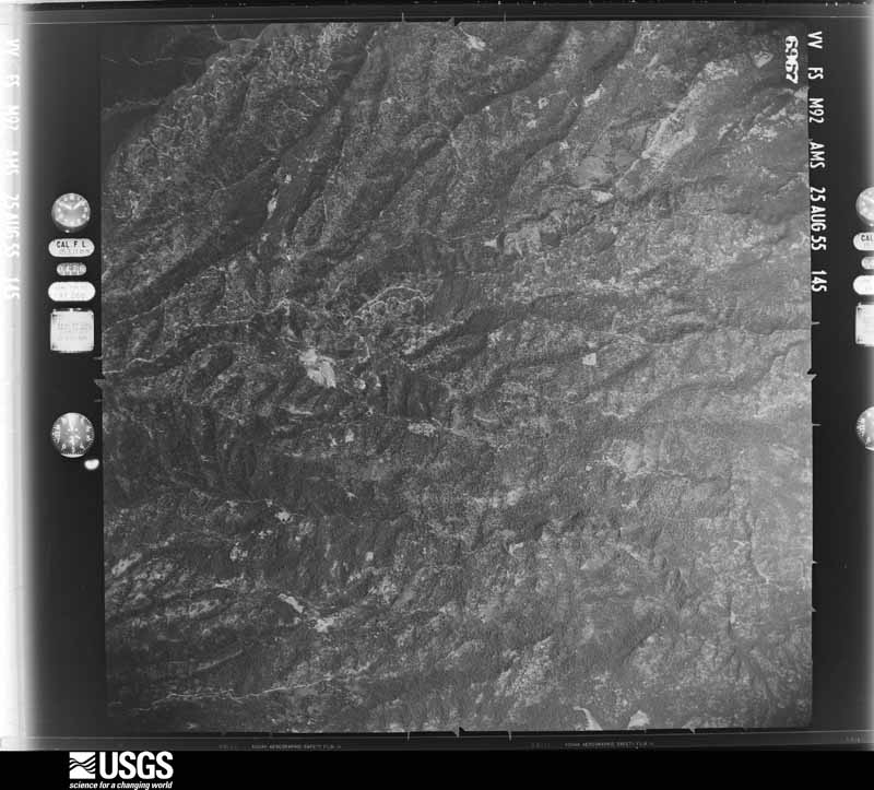 U.S. Geological Survey aerial photograph, 1955-08-25, scale 1:63000