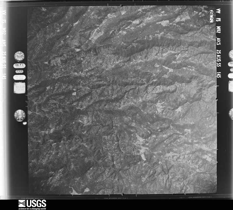 U.S. Geological Survey aerial photograph, 1955-08-25, scale 1:63000