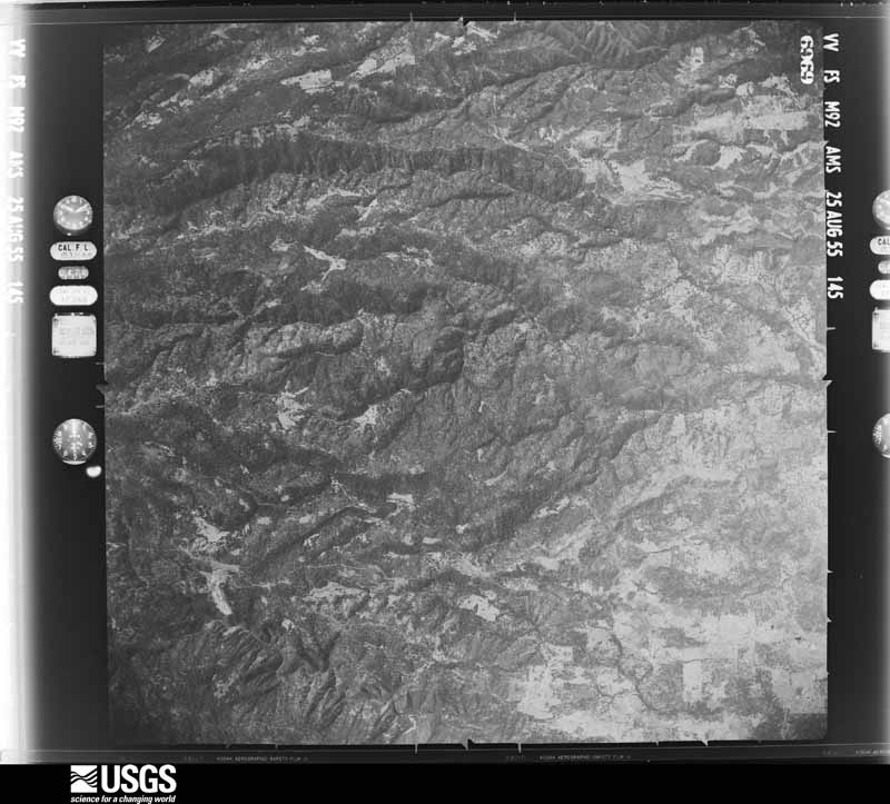 U.S. Geological Survey aerial photograph, 1955-08-25, scale 1:63000