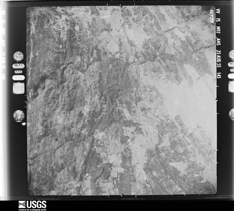 U.S. Geological Survey aerial photograph, 1955-08-25, scale 1:63000